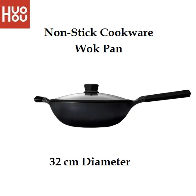 HUOHOU HU0069 - Non-Stick Cookware Wok Pan 32cm - Panci Anti Lengket 32 cm