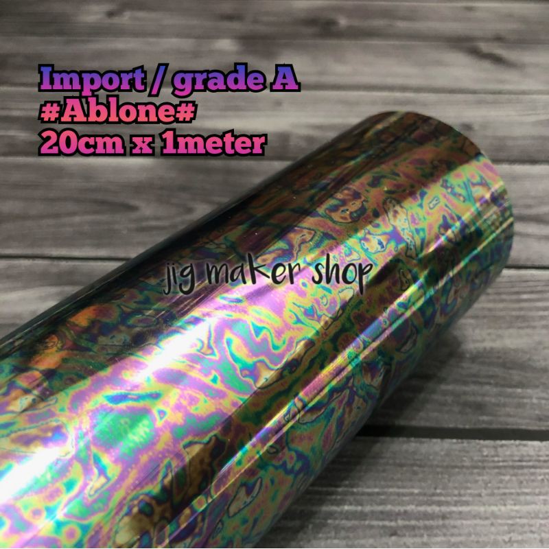 hologram hot stamping foil lure dan metal jig- IMPORT ORIGINAL- lebar 20cm- motif ablone shell