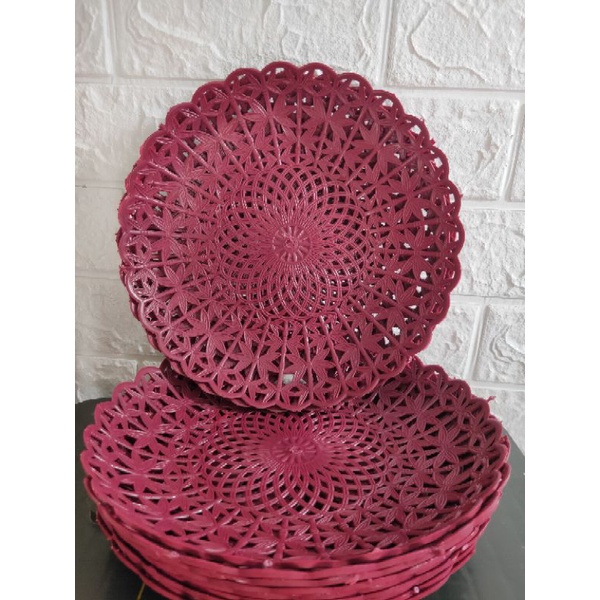 souvenir piring plastik murah piring bambu plastik murah multicolor piring buah plastik murah
