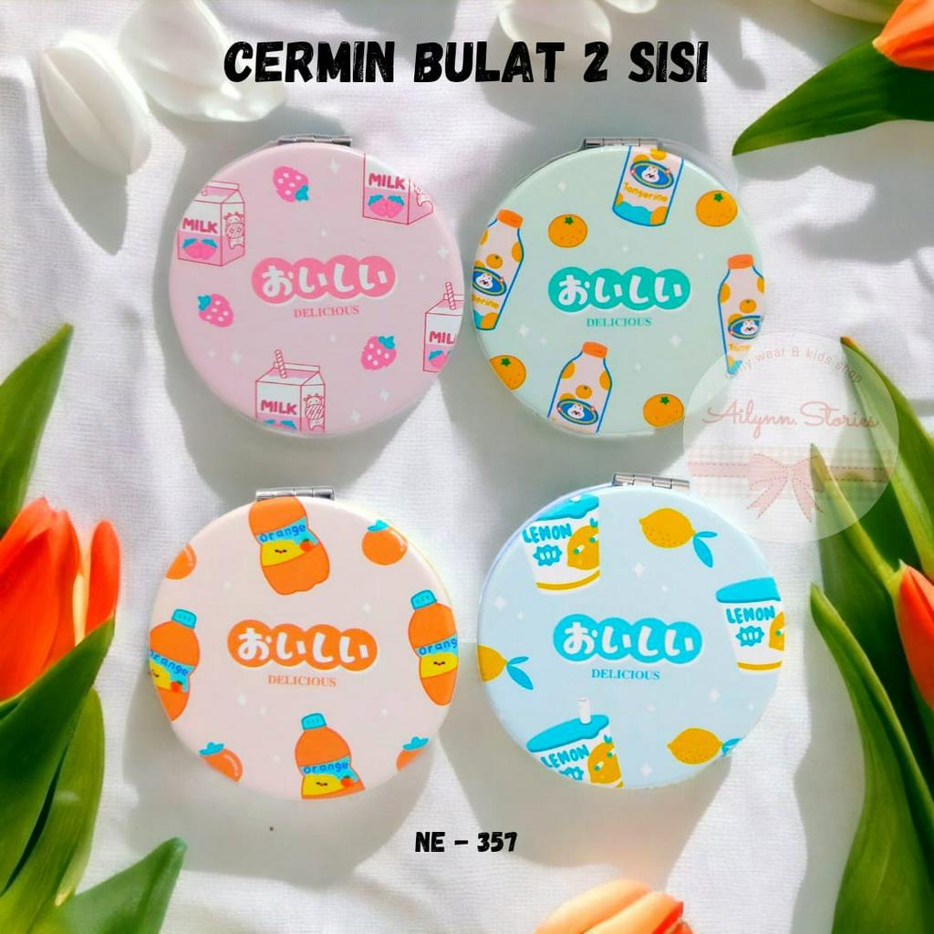 Cermin Bulat / kotak 2sisi / Kaca Cermin Make Up Mini / Traveling