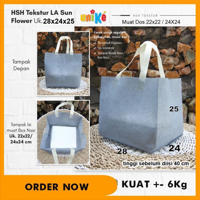 

NEW Tas Goodie Bag Motif Emboss 28x24 x25 Box Nasi Kotak Spunbond Hajatan