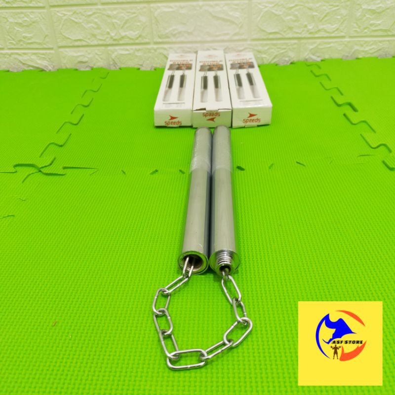 Double stick besi sambung Speeds ruyung silat nunchaku tongkat