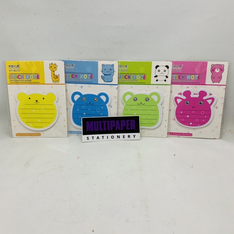 

Kertas Sticky Notes Memo Fancy Karakter Hewan 3x3 Inch