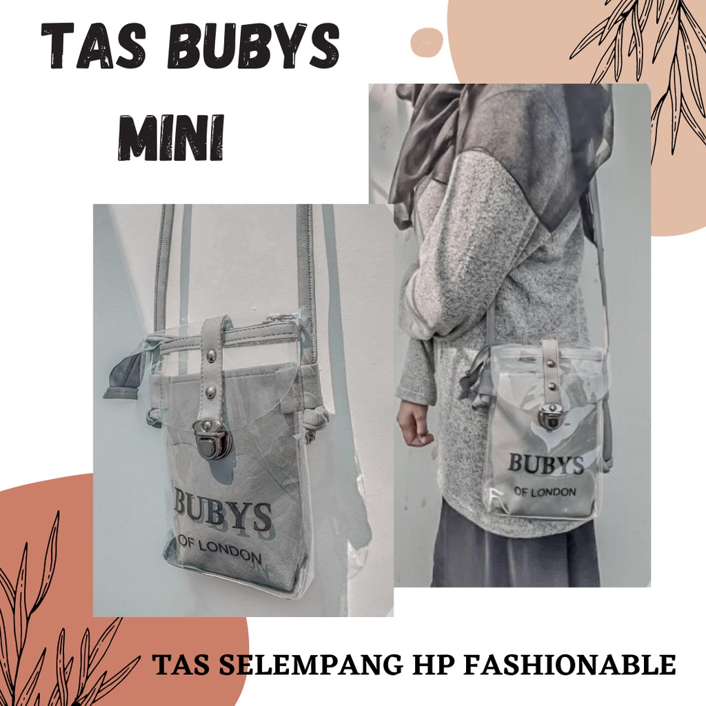 TERBARU TAS BUBYS MINI / TAS SELEMPANG HP ABU ABU