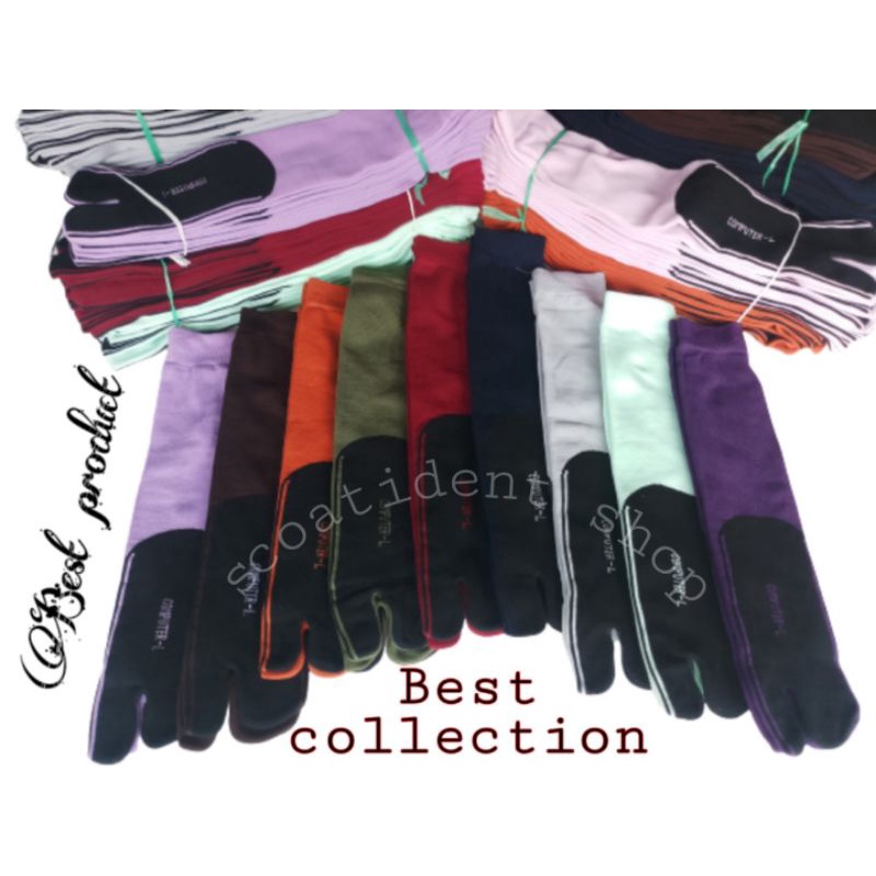 Kaos kaki jempol muslimah polos warna setinggi betis(NON KEMAS)