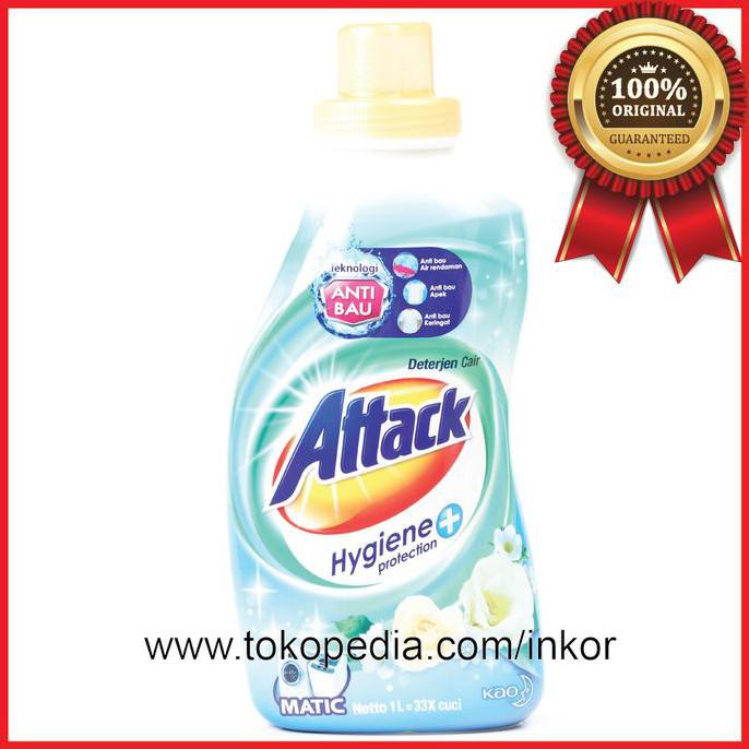 Ready Stok - Attack Deterjen Cair Hygiene Protection Matic Anti Bau Botol 1L