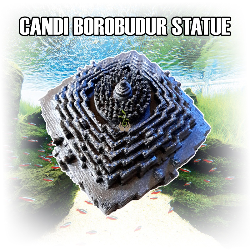 Dekorasi Aquarium Patung Batu Candi Borobudur Besar Aquascape