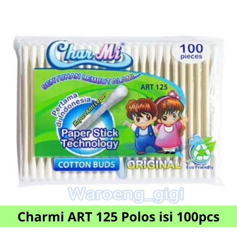 Charmi Cotton Bud ART 125 Polos isi 100pcs ( White Paper Stick)