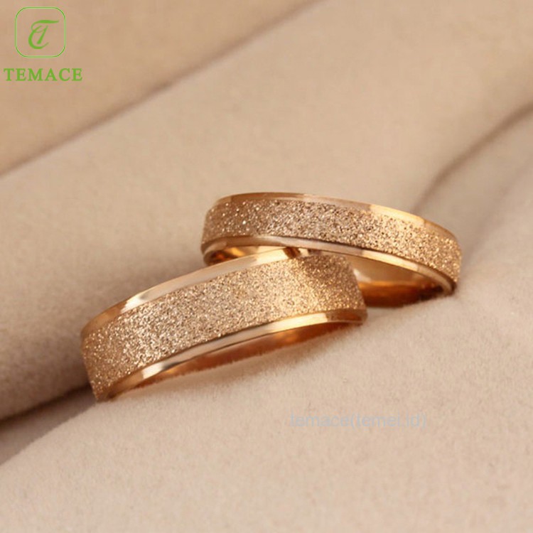 Cincin Couple Titanium Permata Garis Pasir Harga Satuan