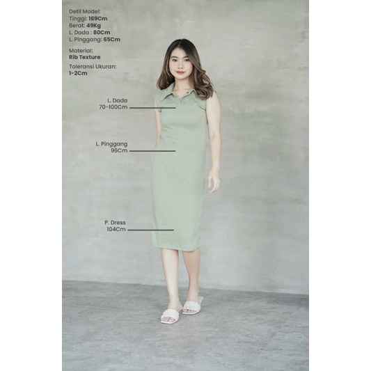 Hom Rib Dress Casual Dres Wanita