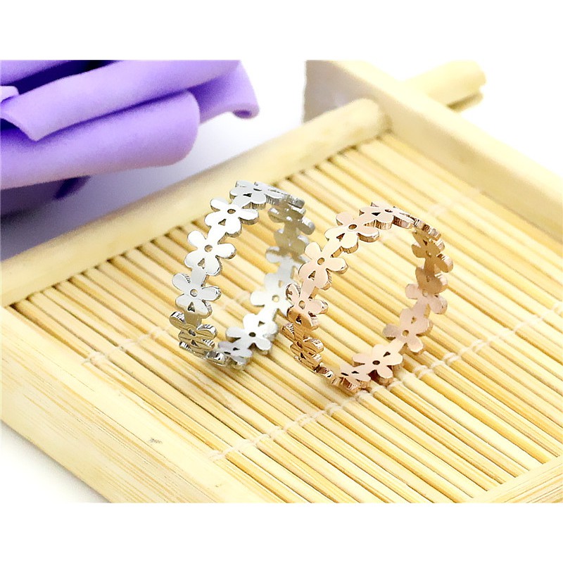 BEST SELLER Cincin Titanium Mini Korea Wanita fashion CK044 warna rose gold dan silver ,cocok hadiah