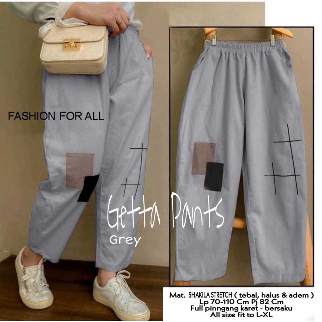 COD! Best Seller Gumi Pants Jumbo / Getta Jumbo Pants / Korean Twill / Celana Super Jumbo Bahan Melar