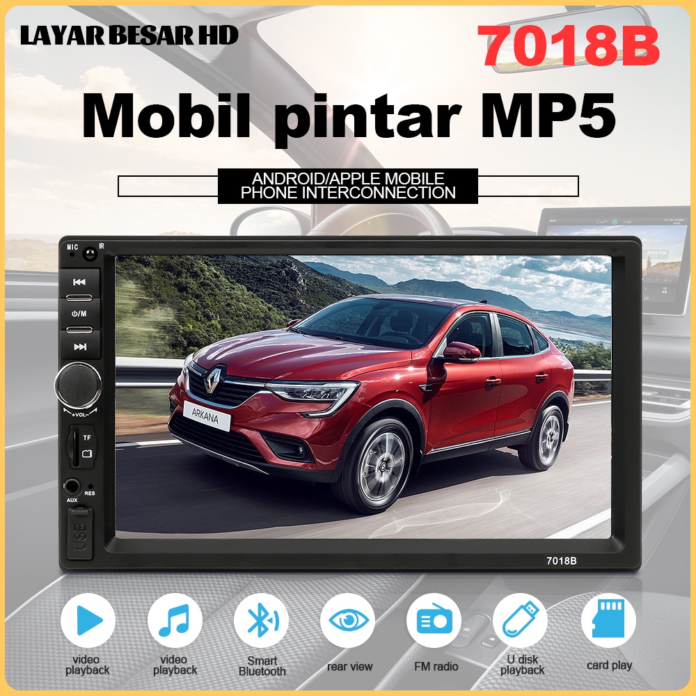 Head Unit DHD 7018B Radio Mobil HD IOS/Android Mirrorlink Mobil MP5 Multimedia Player Layar Sentuh Stereo HD dengan tv Dukungan Bluetooth Radio FM/USB/kartu TF Fungsi Mirrorlink Full Touch Screen