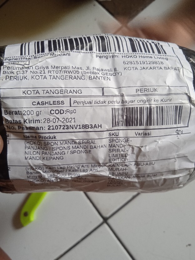 (hoko) Spon Mandi Spiral Panjang / Spons Mandi Bahan Nilon Panjang / Sponge Mandi Kepang