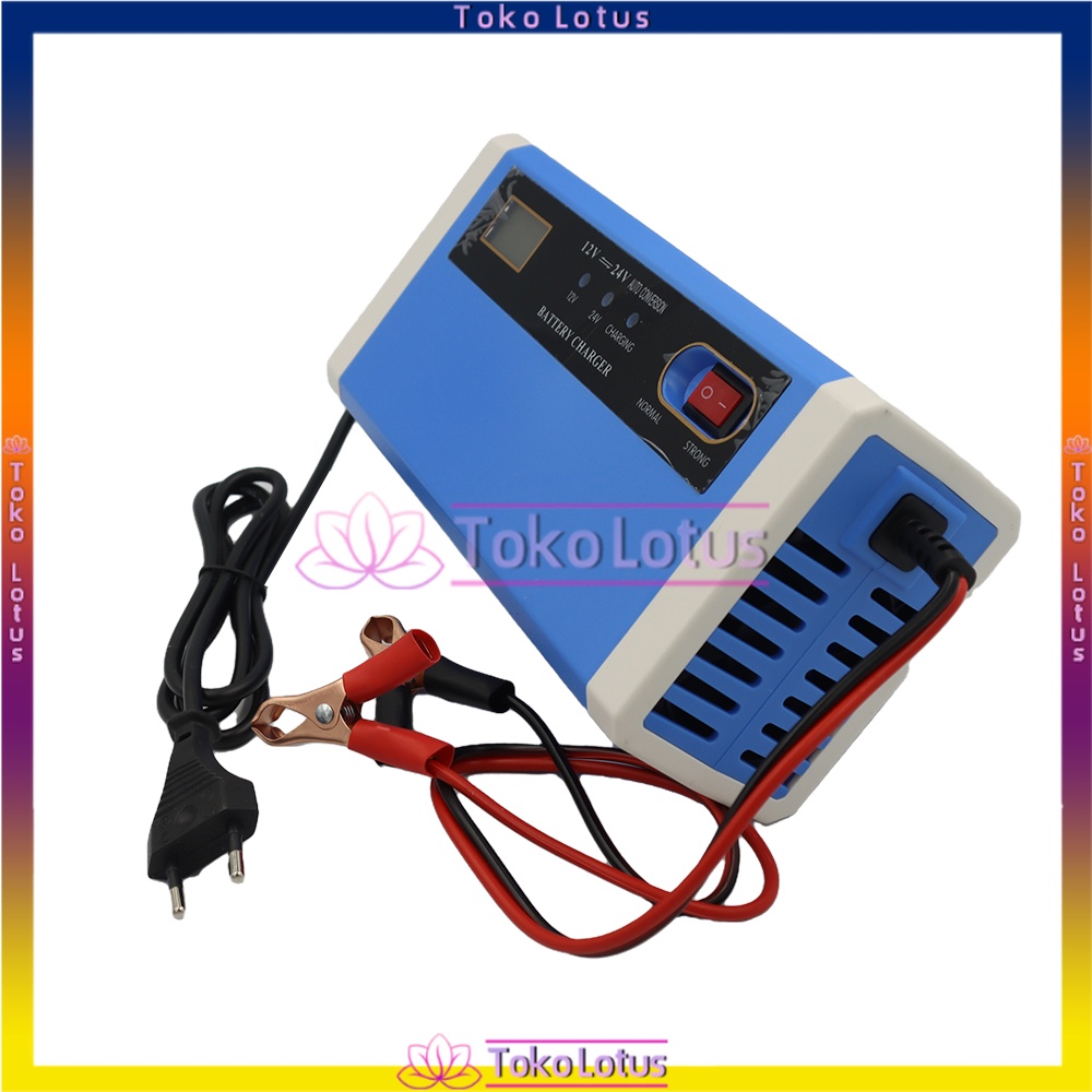 ASLI TERBARU!!! Battery Charger 10A Cas Aki SMR1201A model warna Biru Berkualitas Terjamin [COD]