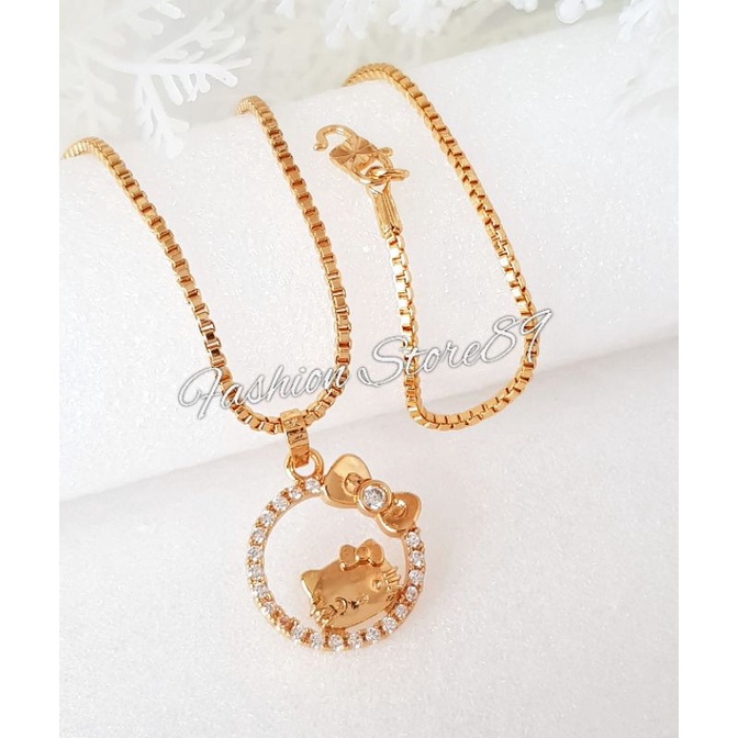 New kalung Fashion impor Kitty ring permata pita perhiasan lapis emas yaxiya xuping bestseller bestquality