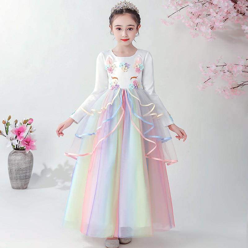 [Brandedbaby] 4T-13T DRESS UNICORN ANAK PANJANG IMPORT / GAMIS UNICORN ANAK LENGAN PANJANG BAJU ULANG TAHUN