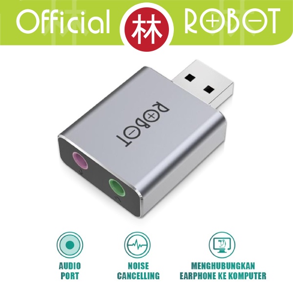 Robot US10 USB External Sound Card Eksternal USB 2.0 PC Laptop