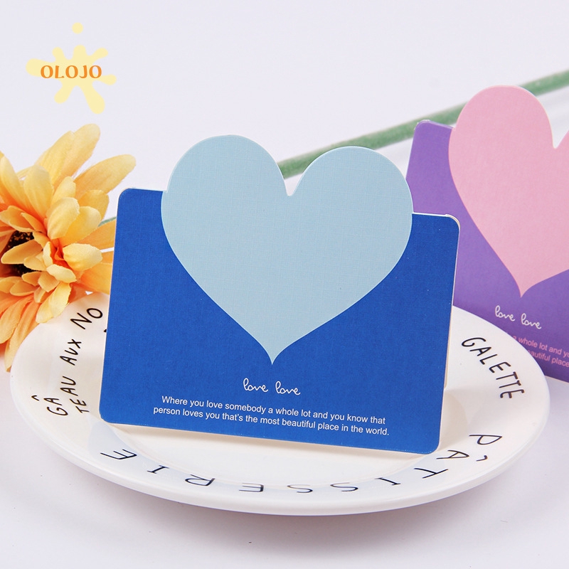 OLOJO 1PC Kartu Ucapan Wedding Happy Birthday Gift Kartu Pesan Card Motif Love Catatan