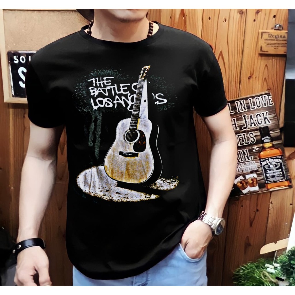 Shalch trendy kaos pria gitar LA