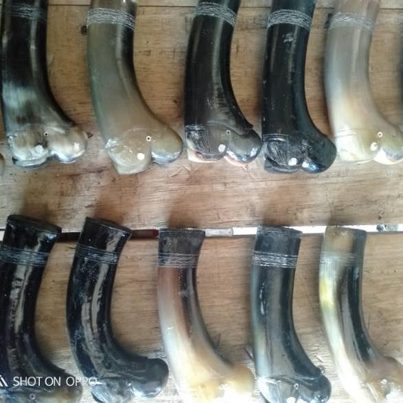 Promo Terpopuler Gagang golok bedog tanduk ukir manuk d42₧