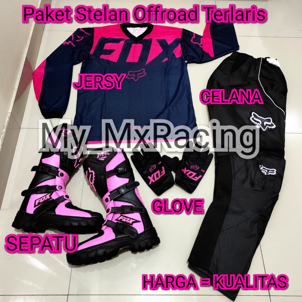 promo stelan offroad FX 30 trail cross sepatu cross jerset trail celana cross tral bonus sarung tangan