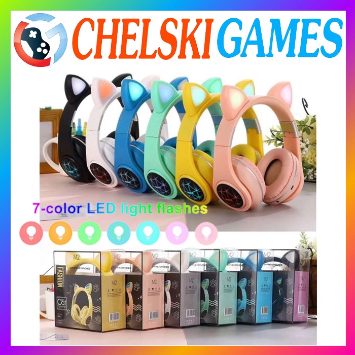 Cat Ear Headphone Bluetooth Wireless Headset Gaming