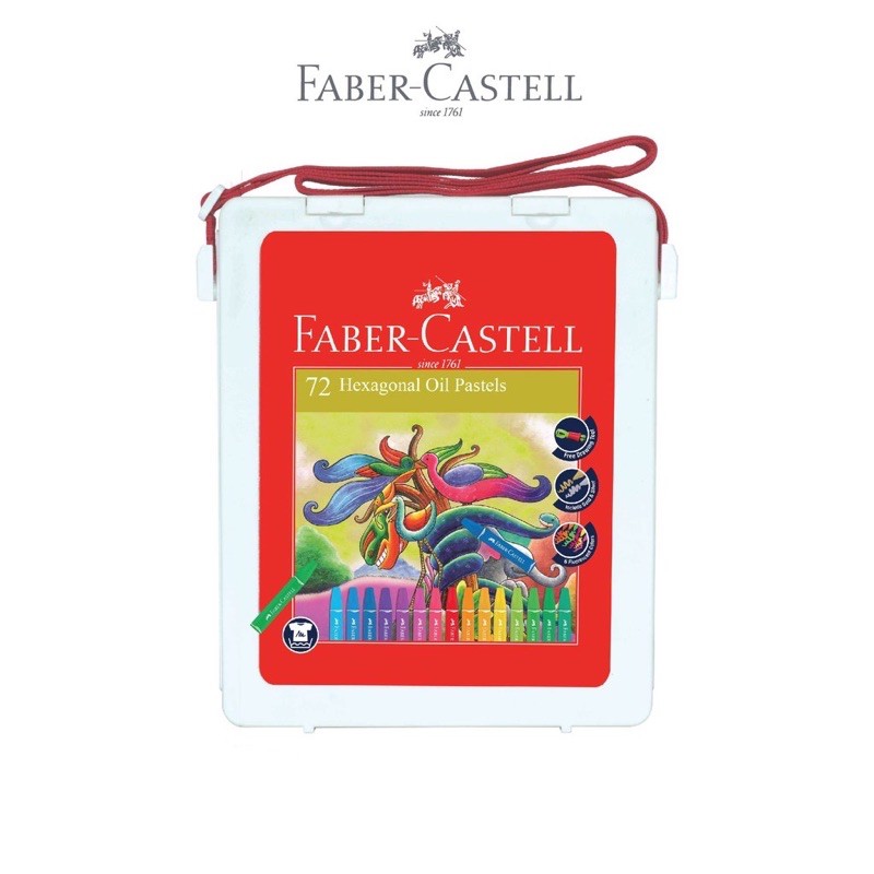 FABER CASTELL - COLORING MARKERS CRAYON TAS 48 / 60 / 72 COLORS - HEXAGONAL OIL PASTELS 48 / 60 / 72 COLORS