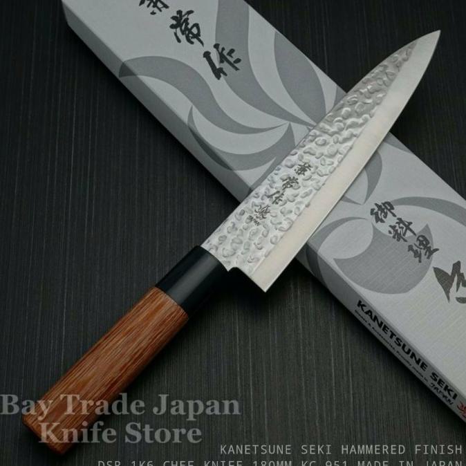 Pisau Jepang KANETSUNE SEKI HAMMERED FINISH CHEF KNIFE 18Cm