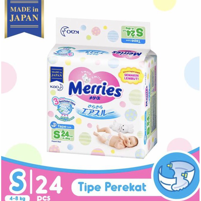 

[[BISA COD]] MERRIES Tape (Perekat) S24 (Ukuran S isi 24pcs) PRODUK TERBATAS Kode 1285