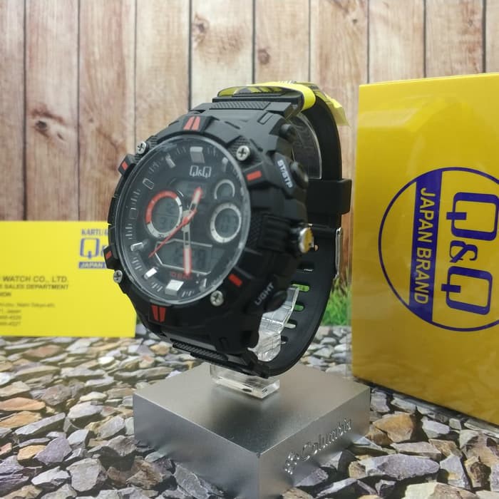 Q&Q QnQ QQ Analog Digital Jam Tangan Pria Hitam GW88J003Y Original