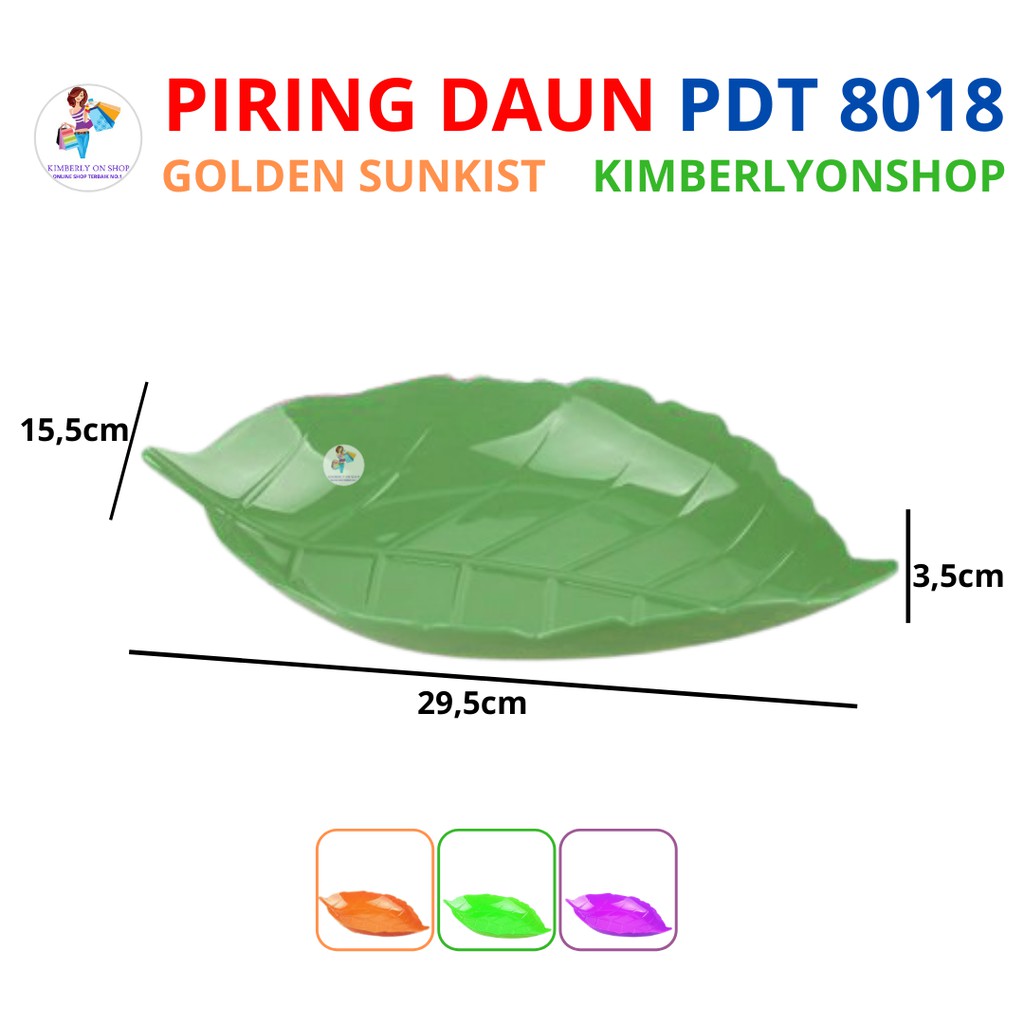 Kimberlyonshop Piring Saji Daun Tengah PDT 8018 Golden Sunkist