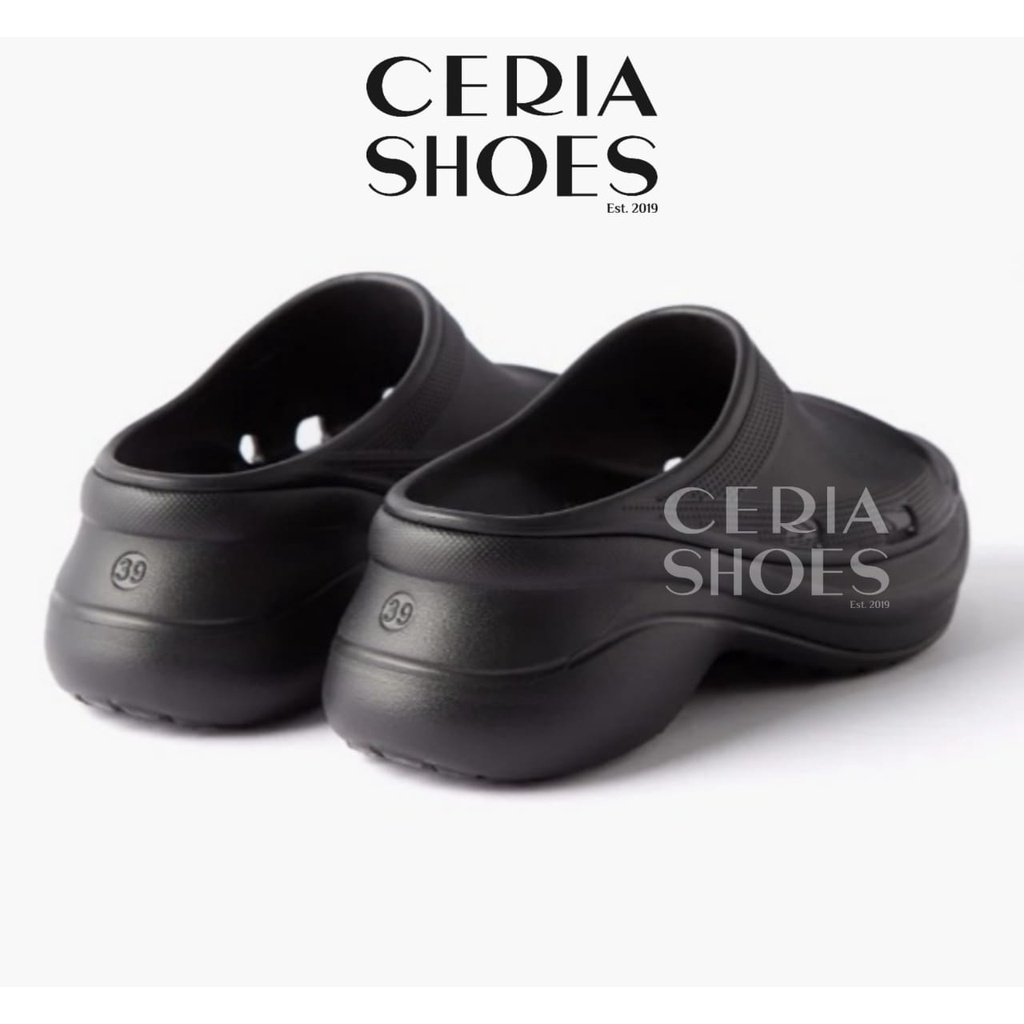 EVA Slides Sandal Wanita Import Rubber Super Ringan Bahan Empuk Elastis Slop Wedges Platform Tebal 5 Cm Sol Non-Slip Sendal Fuji Balance