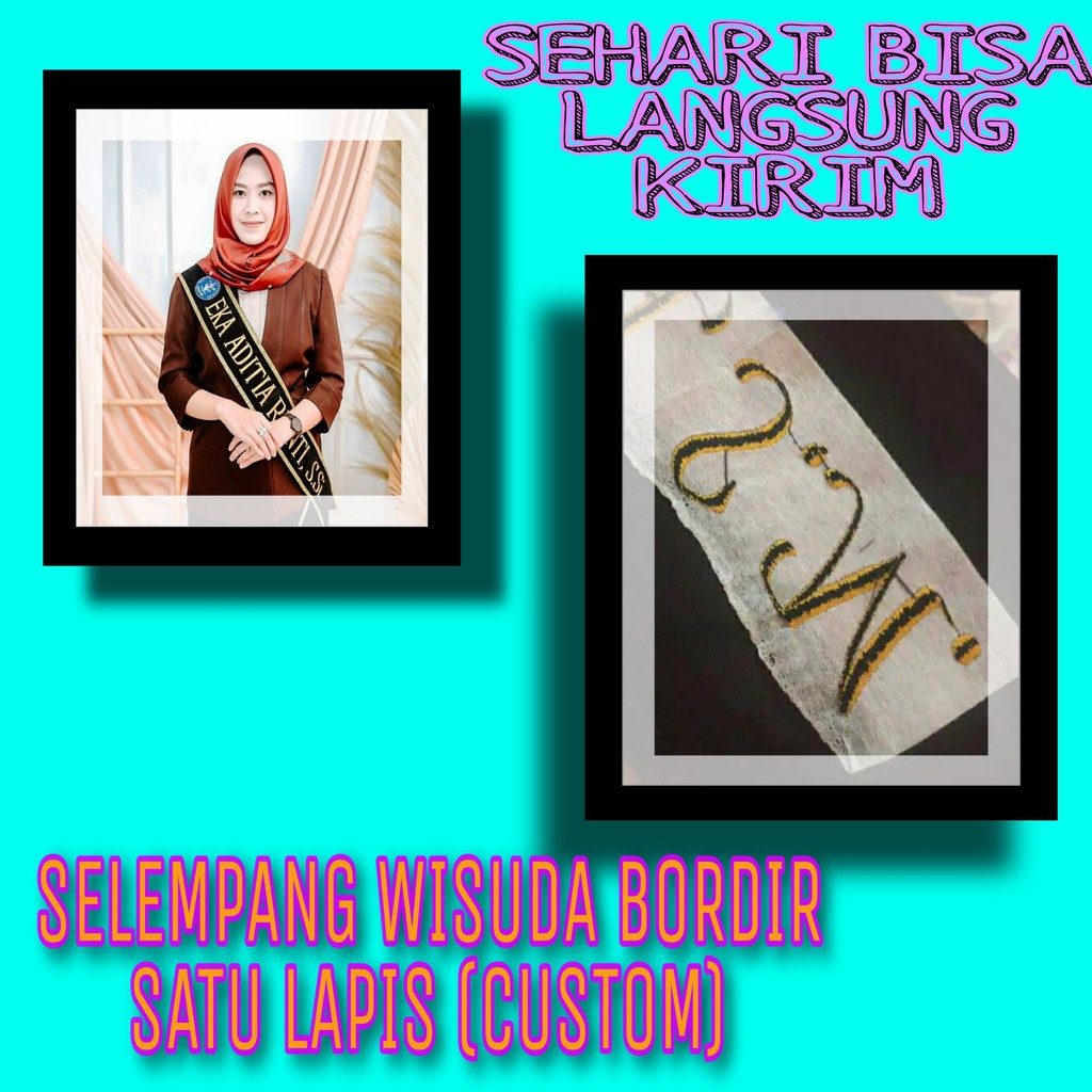 SELEMPANG WISUDA, BORDIR, SLEMPANG WISUDA, SLEMPANG WISUDA BORDIR, SATU LAPIS