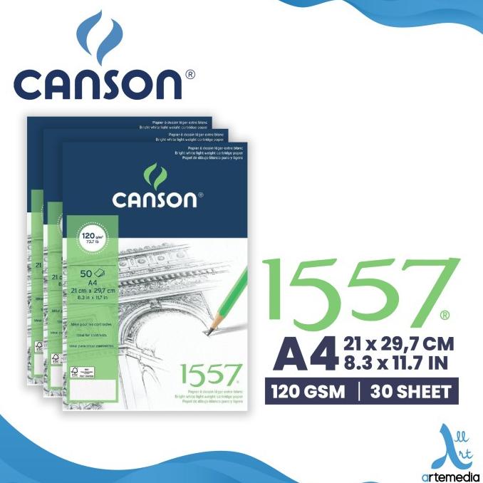 

(BISA COD) Kertas Gambar Canson 1557 Extra White A4 120gsm OBRAL Kode 943