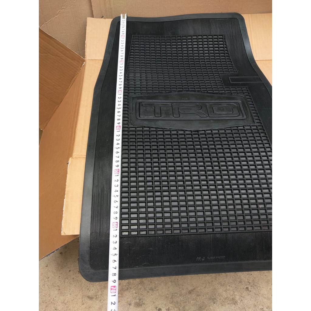 Karpet Mobil Universal TRD JUMBO Car Mat Karet Tebal Keset Lantai Anti Slip - Karpet TRD JUMBO Alas Kaki Karet Universal Hitam BIASA