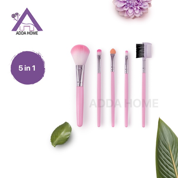 Adda Home - Alat make up set 5 pcs kuas brush alis bulu halus