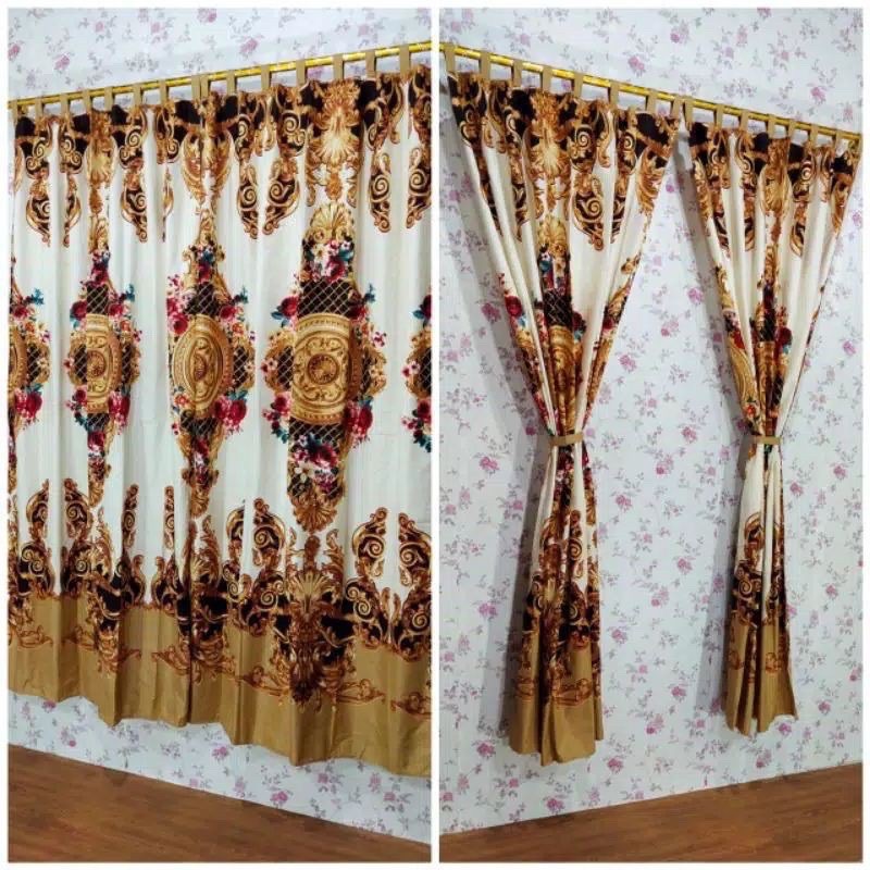 [ PINTU DAN JENDELA ] GORDEN TALI + PONI MOTIF SULTAN LUXURY COKLAT