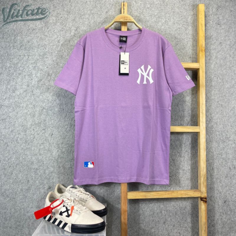 KAOS T-SHIRT NY NYANKEES LOGO SMALL PURPLE AUTHENTIC PREMIUM