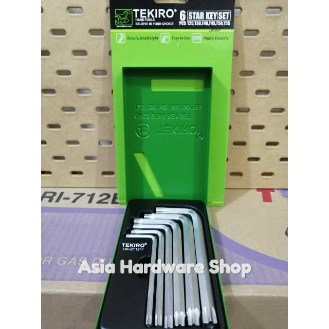 Star Key Set Isi 6 Pcs Kunci L Bintang Set T25 T30 T40 T45 T50 T55 TEKIRO