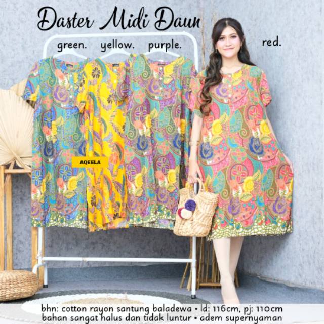 Daster Midi Daun Sarwendah ori Baladewa
