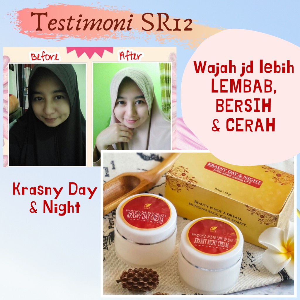 Krasny Cream SR12 | Krasny Day Cream SR12 &amp; Krasny Night Cream SR12 | Krim Wajah SR12 Skincare