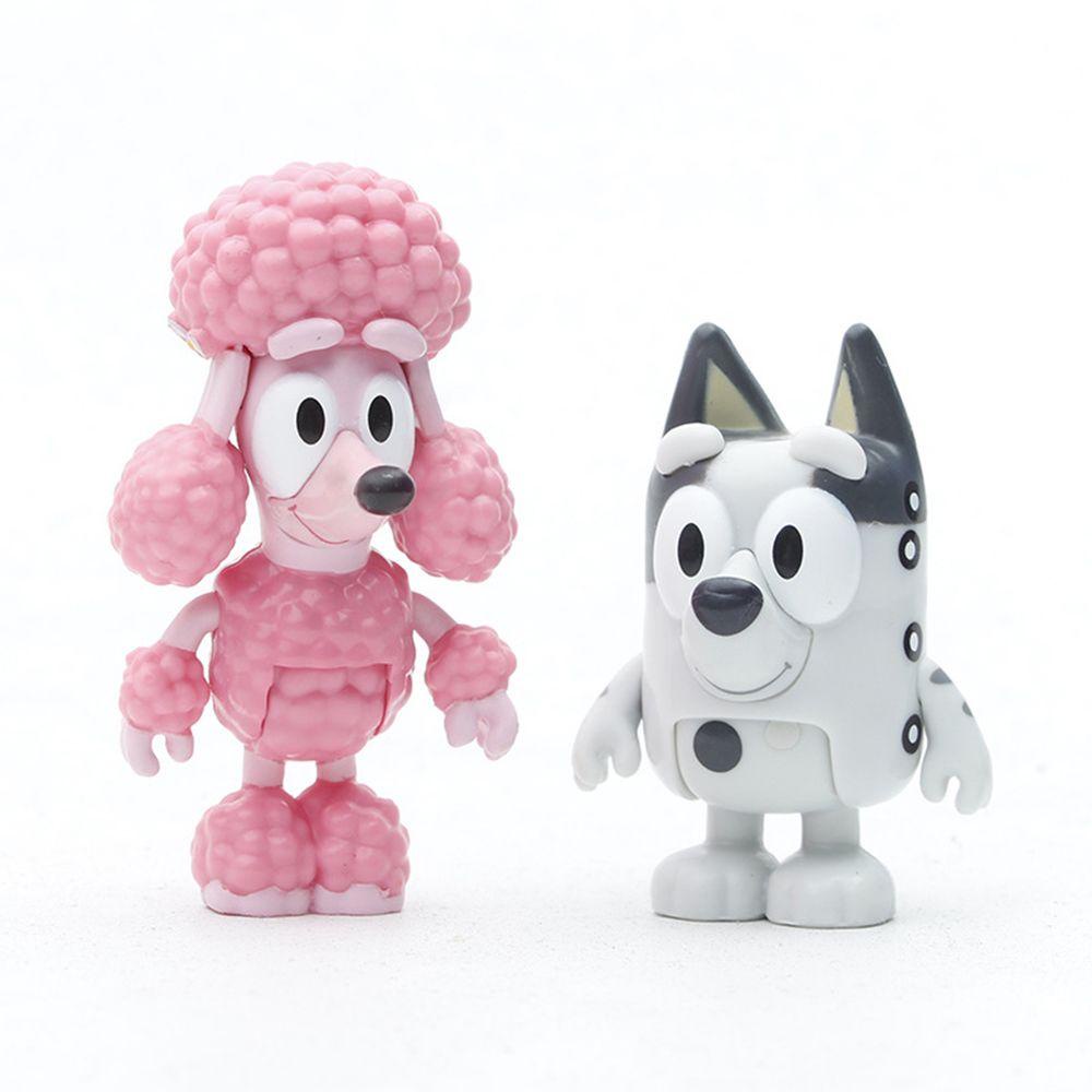 Top 8Pcs/Set Action Figure PVC Anime Mainan Bluey Friends Model Boneka Anjing