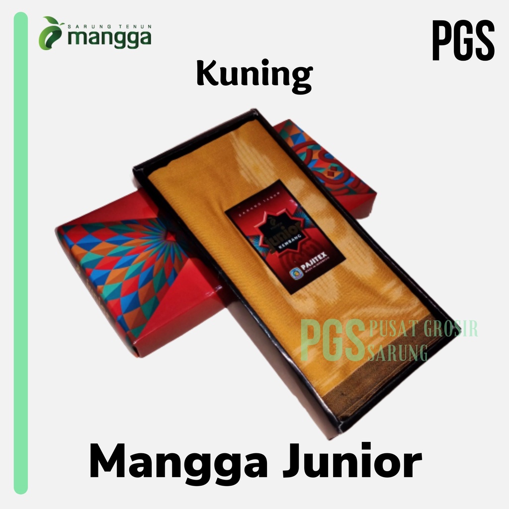 SARUNG TENUN ANAK MANGGA JUNIOR KEMBANG WARNA KUNING ORIGINAL PREMIUM PUSAT GROSIR SARUNG
