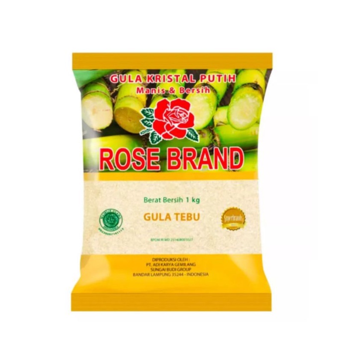 

Rosebrand gula pasir tebu premium 1kg kuning hijau