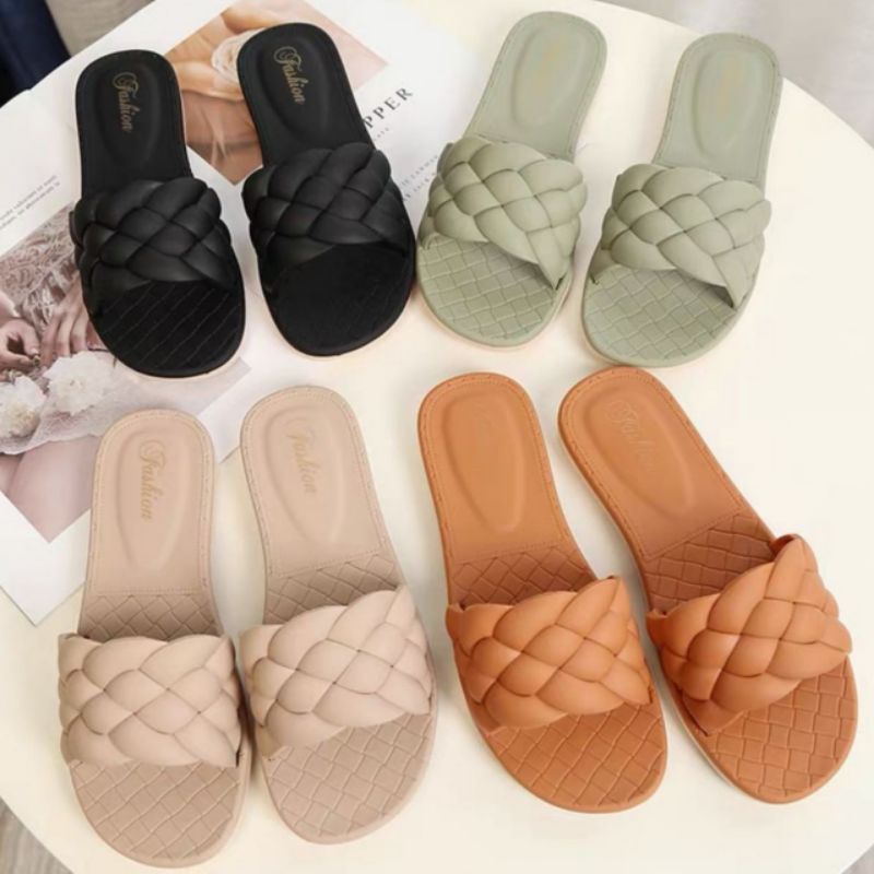 JN271_sandal wanita selop kepang karet jelly import#sandal wanita murah #sandal wanita harga grosir 