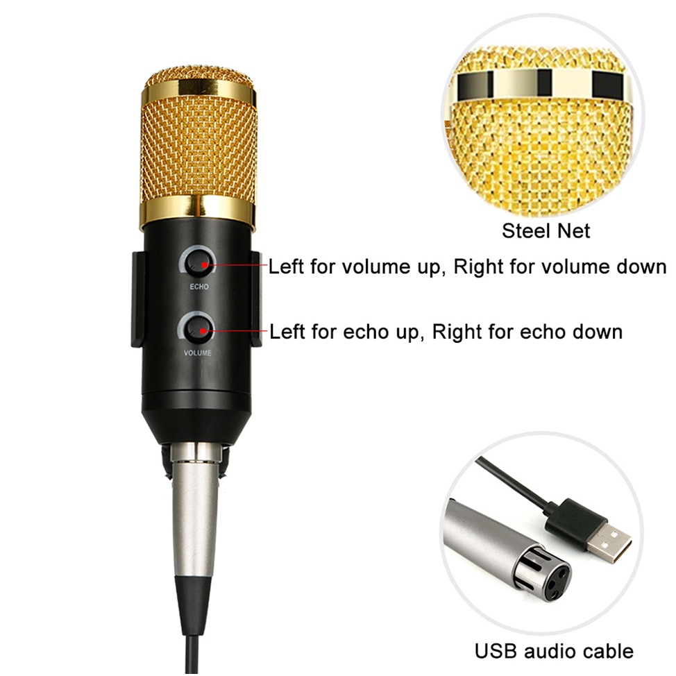 TaffSTUDIO BM-900 Paket Smule Professional Condenser Microphone Built-in Sound Card with Scissor Arm Stand NB-35 &amp; Pop Filter