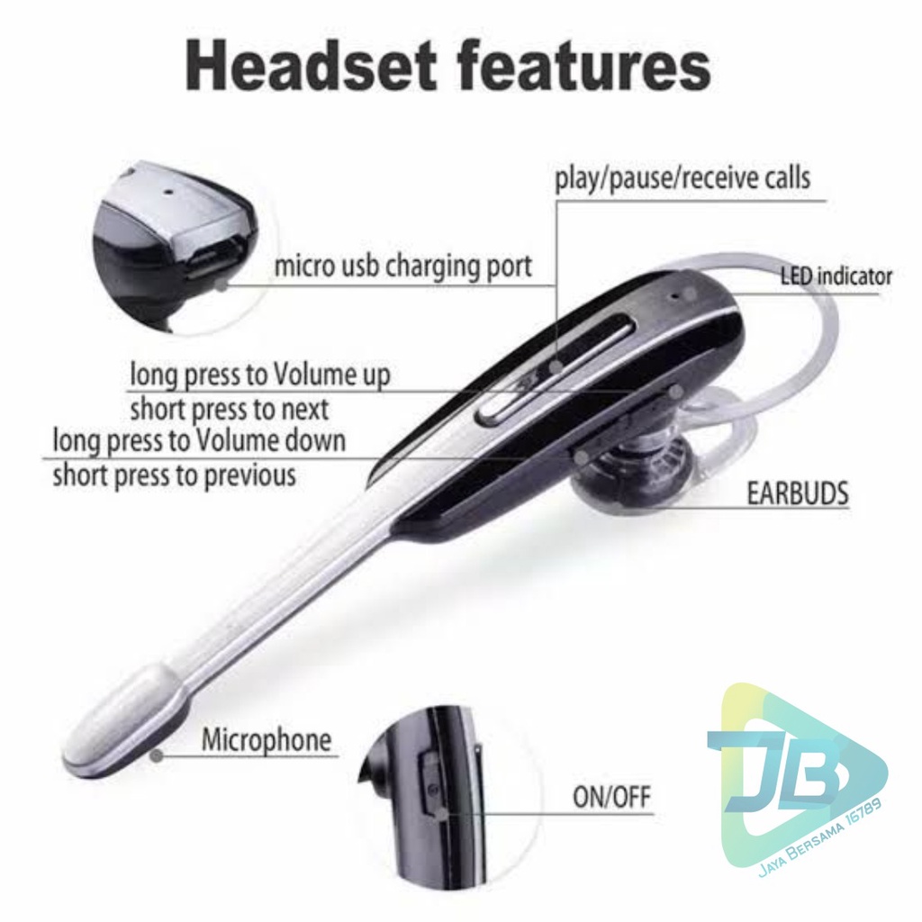 Handsfree earphone Headset Hf Bluetooth ORIGINAL HM1000 suara bagus baterai awet bisa oppo Samsung vivo xioami realme iPhone JB5259