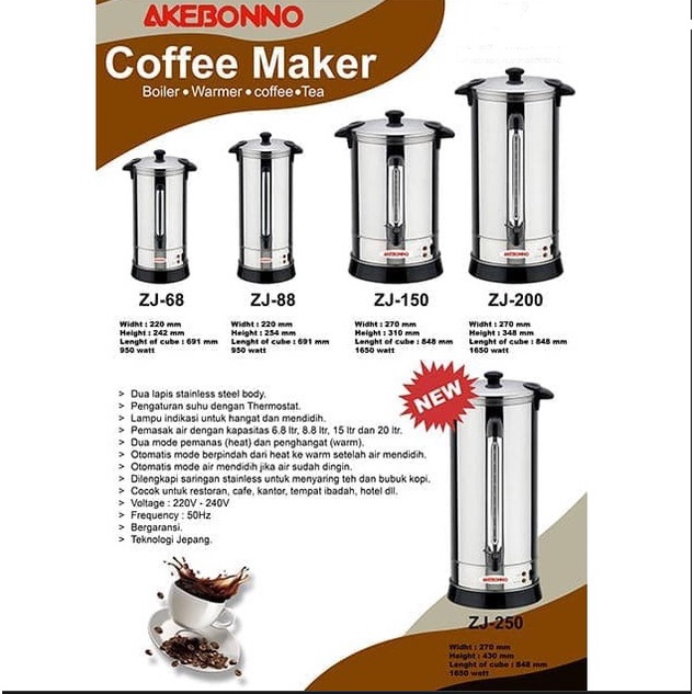 Coffee Maker Akebonno 15 Liter ZJ150 / Pembuat Kopi