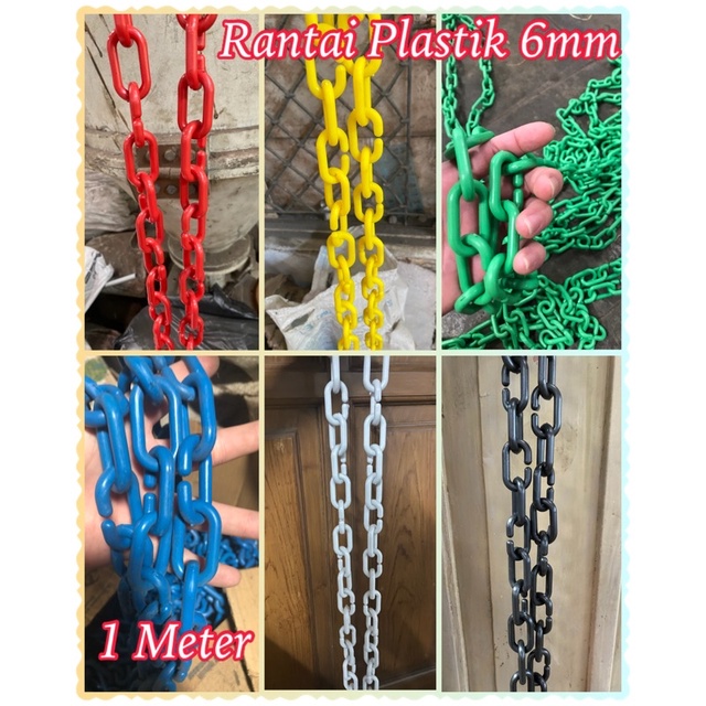 Rantai Plastik 6mm (1 Meter) / Rantai Plastik Distro / Gantungan